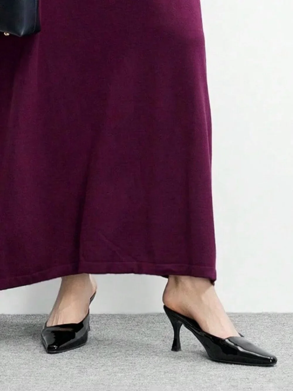 Black Casual Women's Plain Stiletto Heel Court Pumps